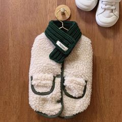 犬の服　リバーシブルモコモコベスト+マフラー