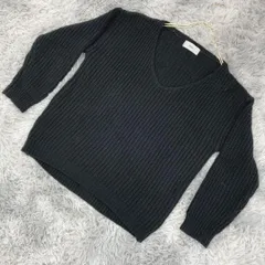 【AZUL by moussy】アズール バイマウジー  ニット【M】体型カバー  大人カワイイ  レディース  黒系  ブラック  【送料無料】