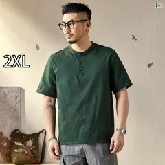 [2XL]メンズ 男性用 ファッション オシャレ シンプル 大人 かっこいい ストリート ヒップホップ HipHop アメリカンン 半袖 T シャツ 夏 薄手 綿 コットンラウンドネック ルーズ 半袖 ミリタリー グリーン 服
