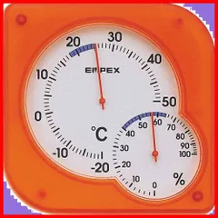 【人気商品】【在庫処分】【特価商品】【在庫セール】【特別セール】エンペックス気象計 温度湿度計 シュクレmidi温湿度計 日本製 クリアオレンジ TM-5604