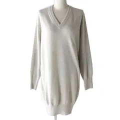 極美品△正規品 メゾン マルジェラ 4 18AW S51CT0980 レディース エルボーパッチ Vネック ニット ドレス／ワンピース ライトグレー S 人気のサムネイル