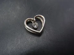 4℃ ヨンドシーラインストーン ハートモチーフ ペンダントトップ ネックレストップ チャーム アクセサリー シルバー系 DH1661のサムネイル