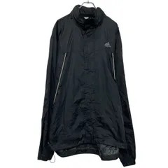 adidas ナイロン ジャケット XL ブラック ビッグサイズ バックプリント アディダス フルジップ 古着卸 アメリカ仕入 a609-5762