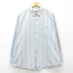 XL/古着 セントジョンズベイ 長袖 シャツ メンズ 90s 大きいサイズ コットン 緑他 グリーン ストライプ 25mar28 中古 トップス