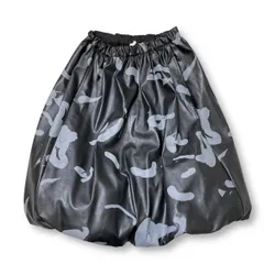 コムデギャルソンコムデギャルソン チェック柄バルーンスカート 黒 グレー トリココムデギャルソンtricot COMME des GARCONS 縮絨ウール