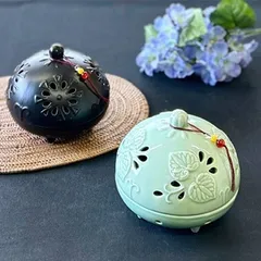 花DECO蚊遣器　蚊取り線香入　チャーム付き　送料込みのサムネイル