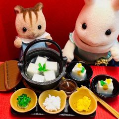 492湯豆腐セット⭐️ミニチュアフード　ドールハウス　リカちゃん　シルバニア　樹脂粘土　ねんどろいど　ブライス　フィギュア　フェイクフード　ミニチュア