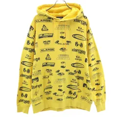 XLARGE エクストララージ 総ロゴ 長袖 スウェットパーカー XL イエロー メンズ 古着