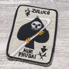 DSP12 スカル SPADE スペード ドクロ ベトナム 戦争 ワッペン トランプ 人気 死神 パッチ 刺繍 おしゃれ アメカジ 軍物 白