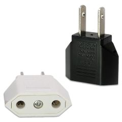 【即納】変換プラグ 国内用変換プラグ C→A 2個セット 電源変換プラグ 125-250V 国際 6A 日本用 日本 丸型 平型変換プラグ 2ピンタイプ 1対1変換プラグ 電源変換プラグ 小型 携帯プラグ変換 高互換性 海外旅行用 （ブラック/ホワイト）