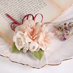 [R de C] コサージュ 卒園式 卒業式 結婚式 花 コットン 綿 ブローチ ピン クリップ 日本製 ch-130