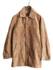 【お得なクーポン配布中!】 00s バナナリパブリック 本革 スウェード レザー ジャケット メンズ XS 大きめ M 程 00年代 オールド BANANA REPUBLIC 革ジャン コート 茶