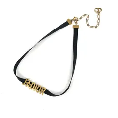 美品 Christian Dior クリスチャンディオール  チョーカー  ブラック×ゴールドカラー J’ADIOR  レディース　240001104443