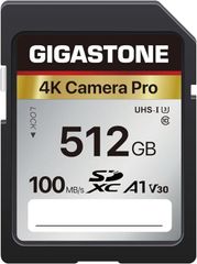 GIGASTONE ギガストーン SDカード 512GB メモリーカード A1 V30 U3 Class 10 SDXC 高速 4K UHD & Full HD キャノンなどビデオ デジタルカメラ 一眼レフ対応 ミニケース1個付き 新品 送料無料