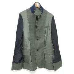 未使用 sacai 24ss テーラードジャケット トープ サイズ2 sacai(サカイ) 24AW Chalk Stripe × Rip Stop Jackt チョーク