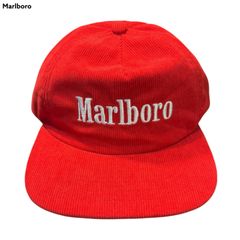 Marlboro マルボロcap コーデュロイ　企業　企業CAP Marlboro Logo Embroidery Corduroy Cap Trucker Cap マールボロ