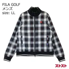 FILA GOLF フィラゴルフ 裏起毛ジップジャケット チェック柄 ブラック系 LL [240101137087]