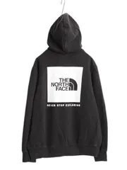 【お得なクーポン配布中!】 US企画 ノースフェイス 両面 プリント スウェット フード パーカー メンズ L 黒 古着 プルオーバー トレーナー アウトドア 裏起毛 ブラック