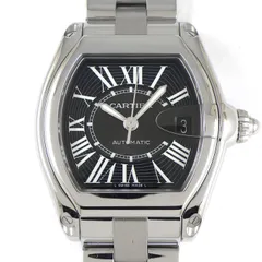 カルティエ Cartier 腕時計 ロードスター LM W62041V3 デイト 夜光針 トノー ブラック サンレイ ギョーシェ文字盤 SS 自動巻き 【箱・保付き】 【中古】のサムネイル