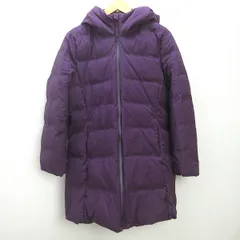 D■ユニクロ/UNIQLO シームレスダウンショートコート400727【L】紫/LADIES/E28【中古】