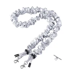 エレコム スマホストラップ シュシュ風デザイン スポーティー 軽量 ショルダー 首掛け 長さ調整可 ストラップホルダーシート付 iPhone/Android対応 シルバー P-STSDH1SCOSV 【５営業日以内発送】 【定形外郵便にて発送】