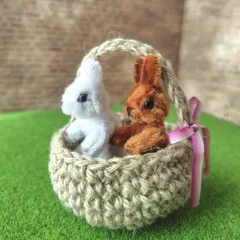 モールアート  白と茶のうさぎさんセット♡