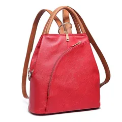 [グッシオ ベーシック] 3way リュック レディース 軽量 ショルダーバッグ 手提げ バックパック レザー 大人 通勤 リュック 120406(レッド) 0