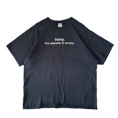 XLサイズ 00s USA古着 アメリカンジョーク メッセージ ダジャレ Tシャツ GILDAN ブラック