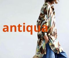 □完売品□ antiqua アート柄 綿麻ロングジャケット - メルカリ