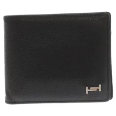 TOD'S (トッズ) メタルロゴレザーウォレット 二つ折り財布 ブラックのサムネイル
