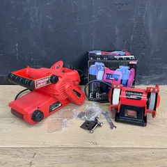 ミニベンチグラインダー  吸塵&変速ベルトサンダー 電動工具 2点セット 【中古】EBG-75M EWS-76VLN  E-Value/59284のサムネイル