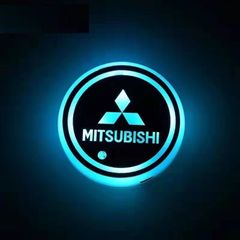 三菱 MITSUBISHI 車用 LEDコースター ドリンクホルダー ライトマットパッド 自動点灯消灯 USB充電マット 車カップホルダーライト 2個セット