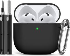 【数量限定】全面保護、強力な落下防止、可視LEDライト、耐衝撃 HaloLock付き(USB-C/Lightningケーブル対応) ケース(2024) 第4世代 エアポッツ4保護カバー AirPods AirPods シリコンケース，専用 カラビナ付き、せいじ