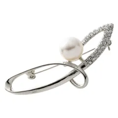 【シルバー×ワンサイズ】[Cream dot. クリームドット公式] ブローチ フォーマル 卒業式 卒園式 入学式 入園式 ママスーツ コサージュ 華やか ピン ドローイング パール ビジュー 普段使い 上品 エレガント 大人  