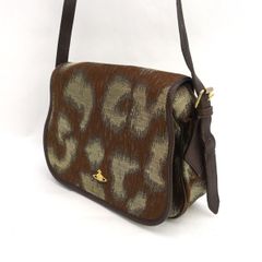 Vivienne Westwood / ヴィヴィアンウエストウッド ■ショルダーバッグ　ORB　ジャガード　レオパード　ヴィンテージ 【バッグ/バック/BAG/鞄/カバン】 VW1【中古】 