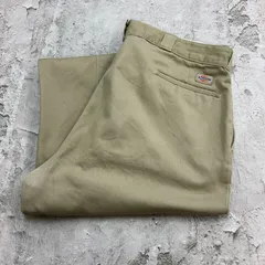 90s　USA製　Dickies　ディッキーズ　ボトムス　ワークパンツ　スラックス　古着　カーキ　ベージュ系　W42 L32