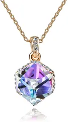 CHLOEOS ネックレス レディース ペンダント 元素採用 人気 可愛 女性 ノンアレルギー 誕生日記念日 へバレンタインのプレゼント( オーロラパープル)