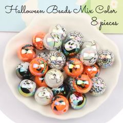 No.829  ハロウィンビーズ　ミックスカラー　8piece