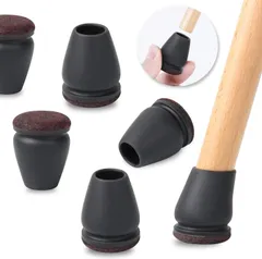ZDDLOINP 椅子脚カバー 椅子足キャップ 椅子の足カバー 細い 傾斜した足適用 家具 傷防止 防音 滑り止め フェルトを巻いて 簡単装着 16個入り（ブラック-Small）
