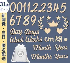 月齢フォト ニューボーンフォト 31枚セット マンスリーカード 木製レターバナー