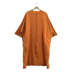 PLAIN PEOPLE / プレインピープル | シルク コットン クルーネック ワンピース | F | オレンジ | レディース