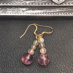 アメジストガーデンエレスチャル ピアス サージカルステンレスピアス ハンドメイド