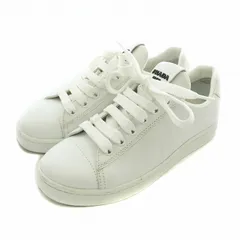 美品 PRADA　プラダ　スニーカー　ローカット　ロゴ　レザー　白　約23.5 楽天市場】プラダ PRADA サイズ:6.5 2EE369 三角ロゴプレート