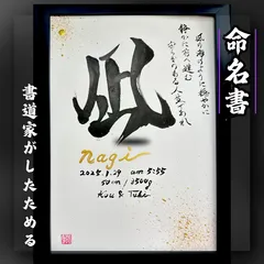 【フルコースバージョン】売れっ子書道家が手書きで一筆入魂かっこいい命名書 A4白紙黒文字