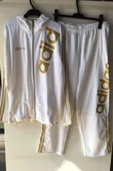 adidas NEO ジャージ 上下セット ホワイト×ゴールド