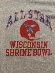 80s トリコタグ　champion  チャンピオン　染み込み　染込み　プリント　ウィスコンシン大学　カレッジ　フットボール　アメフト　ヴィンテージ　tシャツ