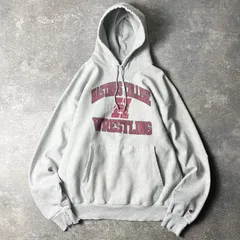 雰囲気系 00s Champion 3段 カレッジ プリント プレミアム リバースウィーブ スウェット フード パーカー XL / 00年代 オールド チャンピオン