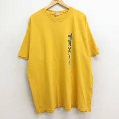XL/古着 チャンピオン champion 半袖 ビンテージ Tシャツ メンズ 00s テキサス 大きいサイズ 子コットン クルーネック 黄 イエロー 24may30