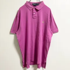 古着 used Polo by Ralph Lauren ポロバイラルフローレン　半袖ポロシャツ　ポニーロゴ刺繍　ピンク　XL