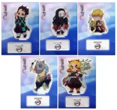 【中古】アクリルスタンド・アクリルパネル 全5種セット 「鬼滅の刃×ufotable cafe 七夕イベント 描き下ろしSDイラストランダムアクリルスタンド」